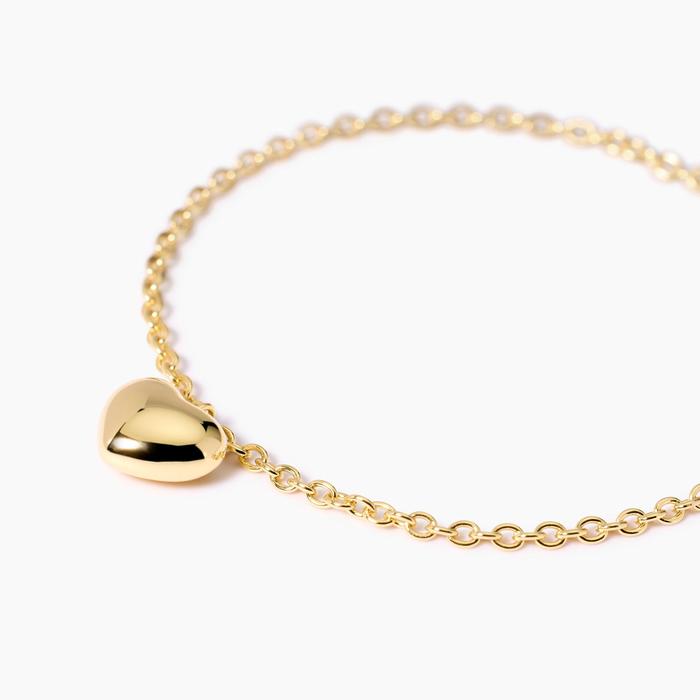 Bracelet plaqué or avec breloque cœur