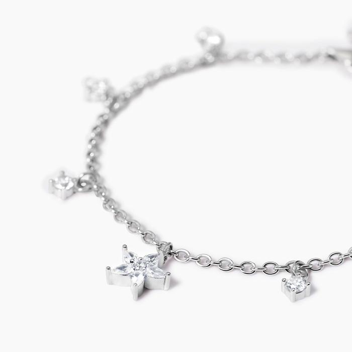 Silver bracelet with flower pendant Incantesimo