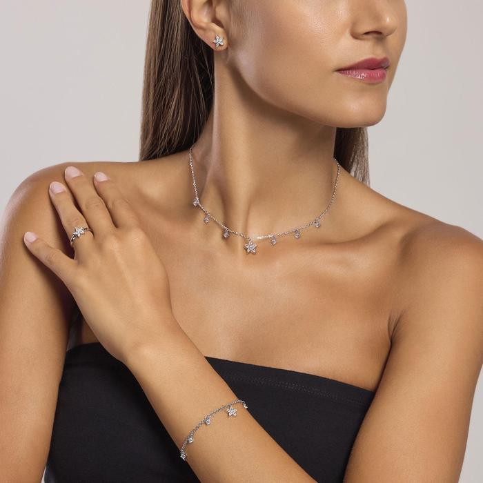 Silver bracelet with flower pendant Incantesimo
