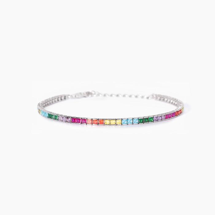 Bracciale tennis con zirconi multicolor Tennis Club