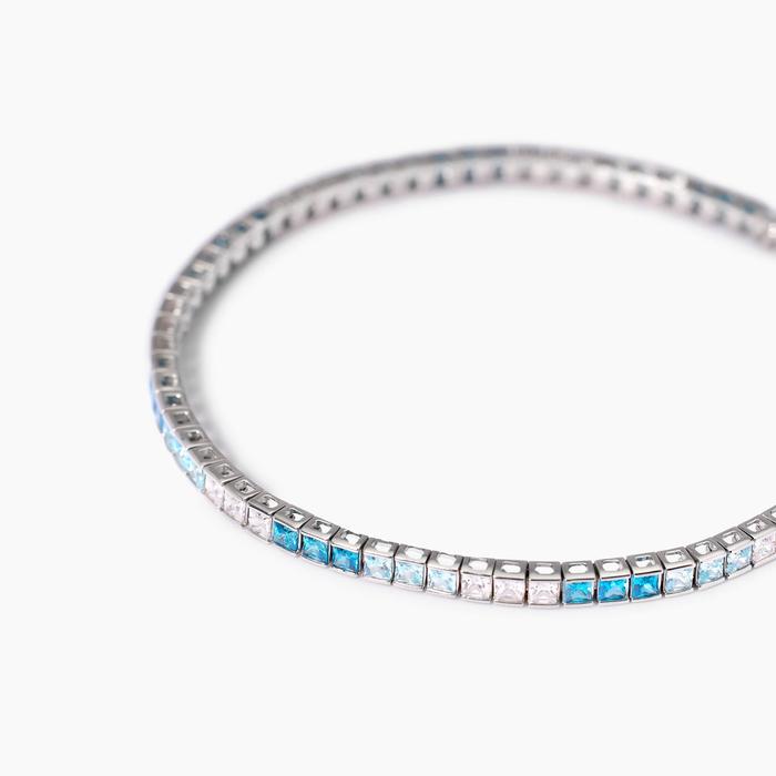 Bracciale tennis con zirconi azzurri e blu Tennis Club