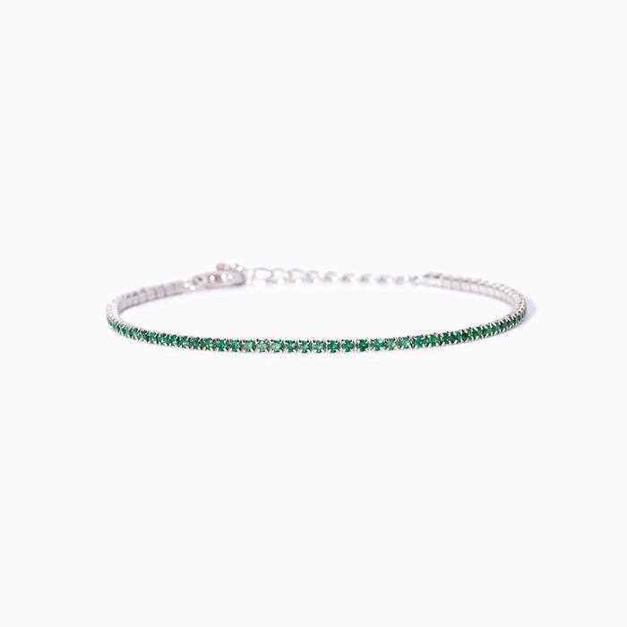Mini Tennis Synthetic Emerald Tennis Bracelet