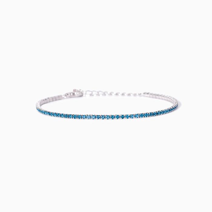 Tennis bracelet with synthetic aquamarines Mini Tennis