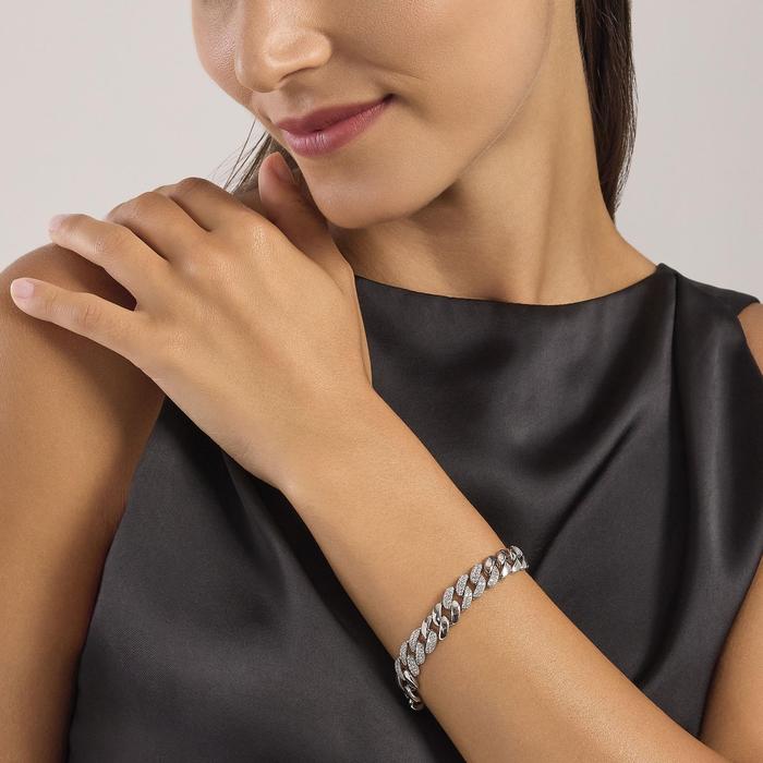 Bracelet avec chaîne groumette et zircone Un Grand Privilège