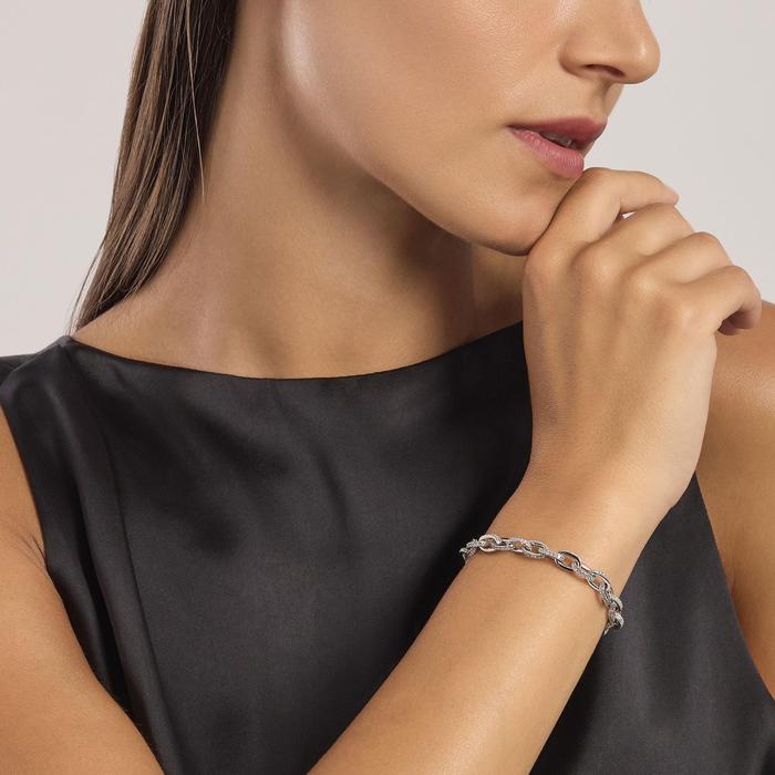 Bracciale in argento con catena rolò Back To Basic