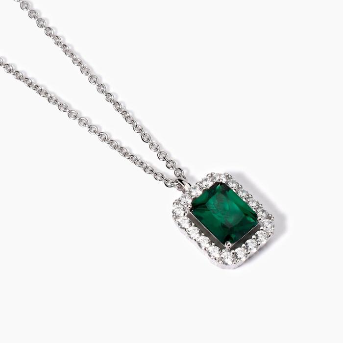 Collier ras du cou avec émeraude synthétique et zircone Infinite Desire