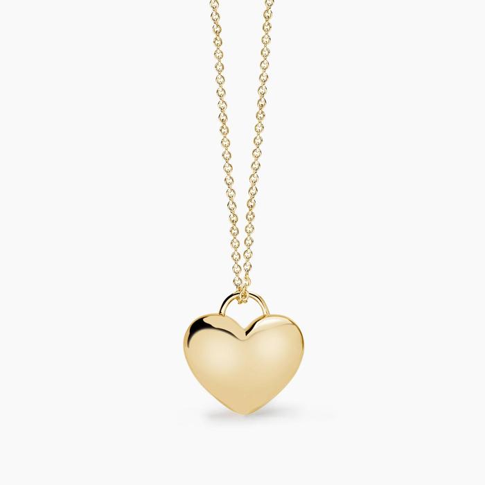 Collier plaqué or avec pendentif en forme de cœur
