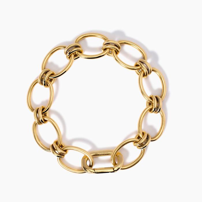 Bracciale dorato con maglie larghe