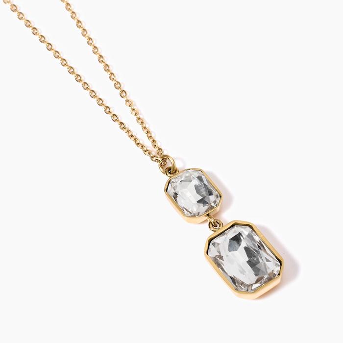 Collier ras du cou doré avec cristaux suspendus