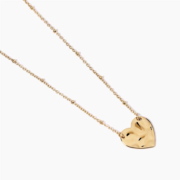 Girocollo dorato con cuore effetto martellato