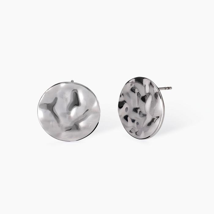 Boucles d'oreilles rondes effet martelé