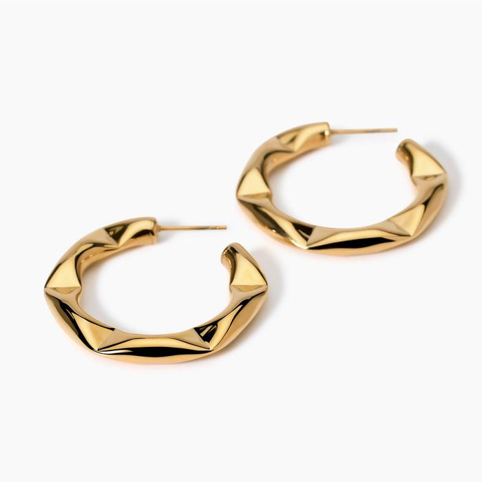 Boucles d'oreilles polygonales dorées