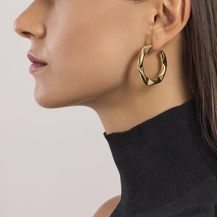 Boucles d'oreilles polygonales dorées