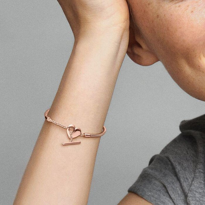 Bracciale con Chiusura a T e Cuore