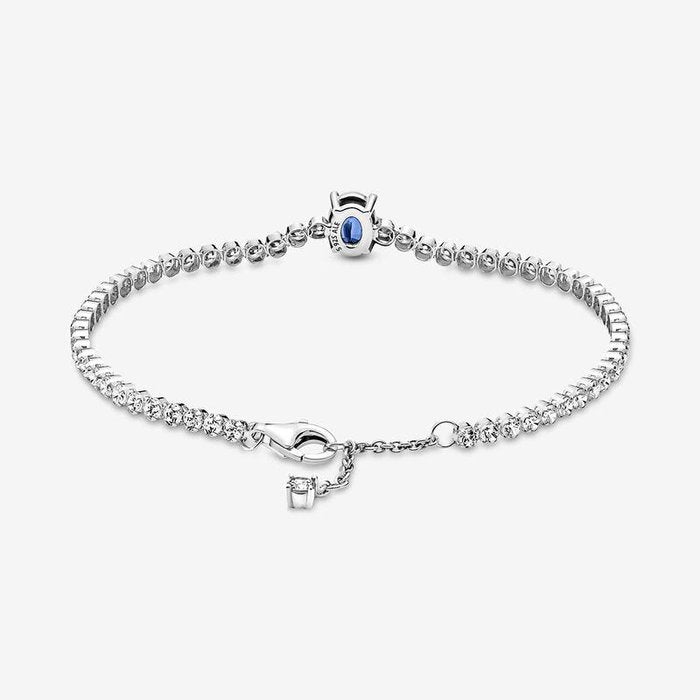 Tennis Bracelet with Blue Stone
