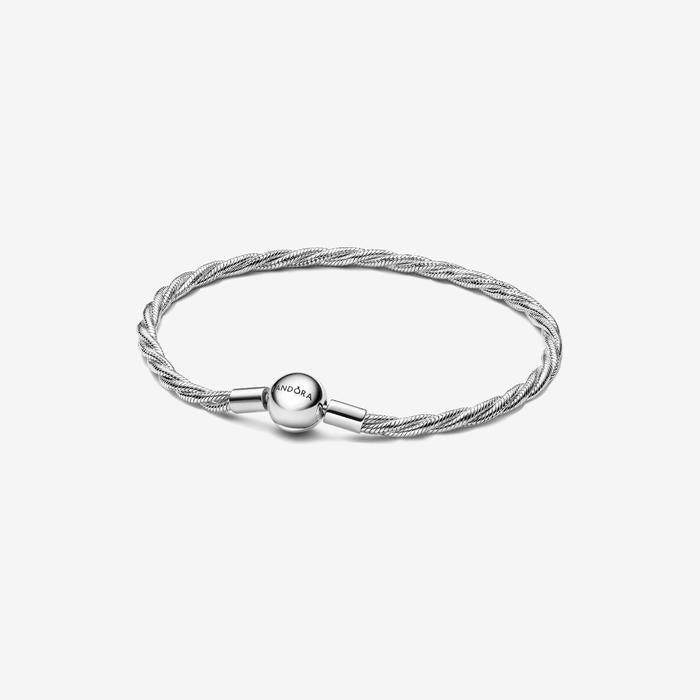 Bracelet en maille double tressée avec fermoir à boule