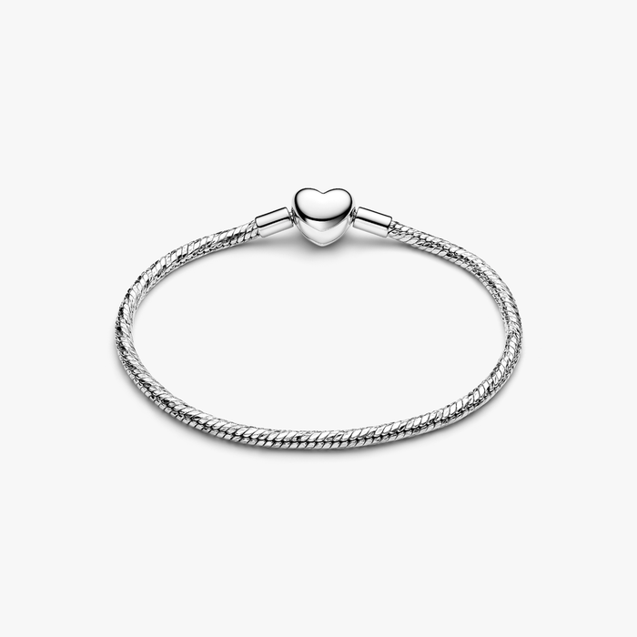 Bracciale maglia snake sfaccettata con chiusura a cuore