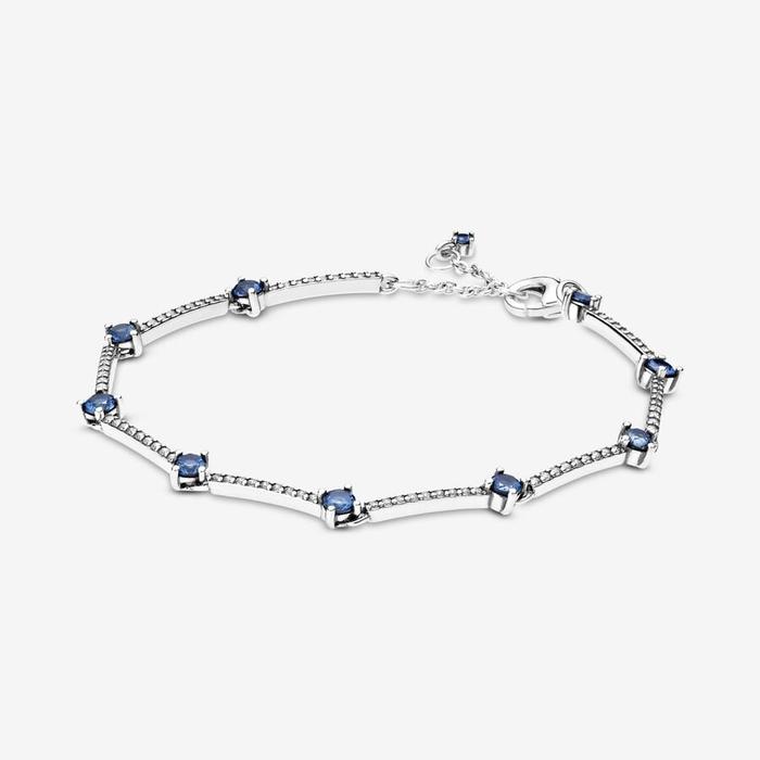 Bracelet rigide avec pierres bleues
