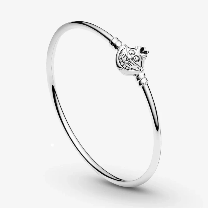 Alice nel paese delle meraviglie Disney, bracciale rigido Pandora Moments con chiusura Stregatto