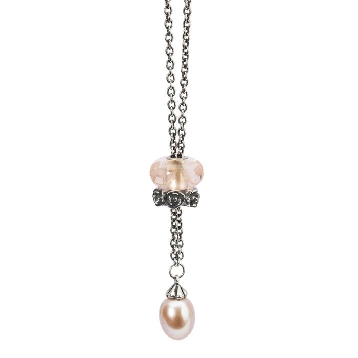 Silver Necklace with Pink Pearl
