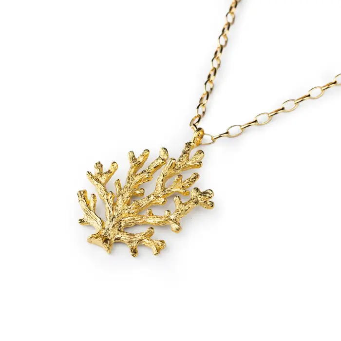 Collana Pendente Corallo Gold