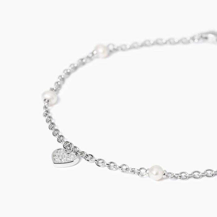 Bracciale con perle coltivate e ciondolo cuore Viva la Vida