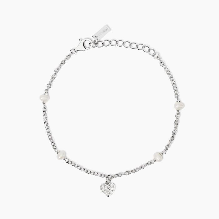 Bracciale con perle coltivate e ciondolo cuore Viva la Vida