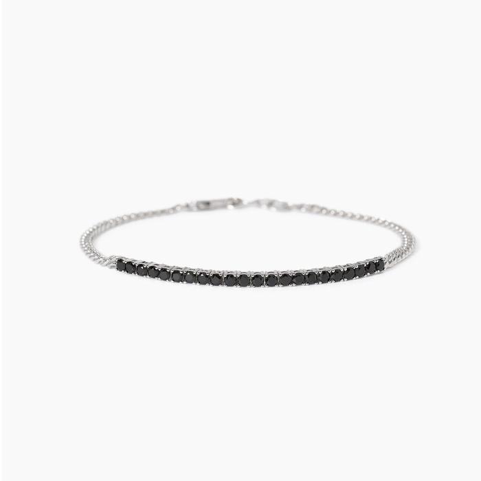 Bracciale con catena groumette e tennis di zirconi Midnight