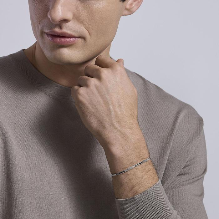 Bracciale con piastre e zirconi Dinamico