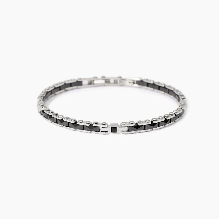 Bracelet avec inserts en céramique grise Extérieur