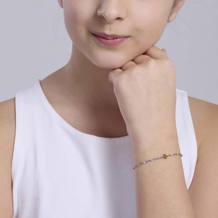 Bracciale multicolor con quadrifoglio oro 9K Cercami