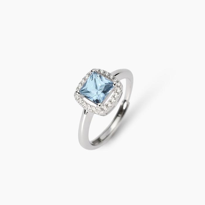 Anello con acquamarina sintetica Cool or Rétro?