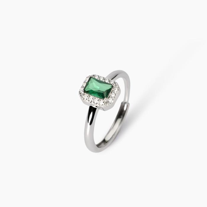 Anello con smeraldo sintetico Cool or Rétro