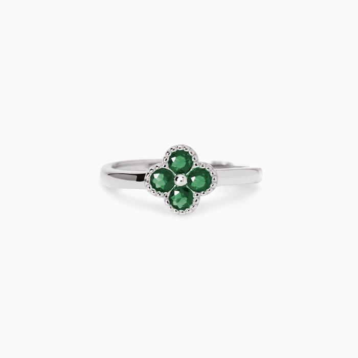 Anello con fiore verde Jasmine