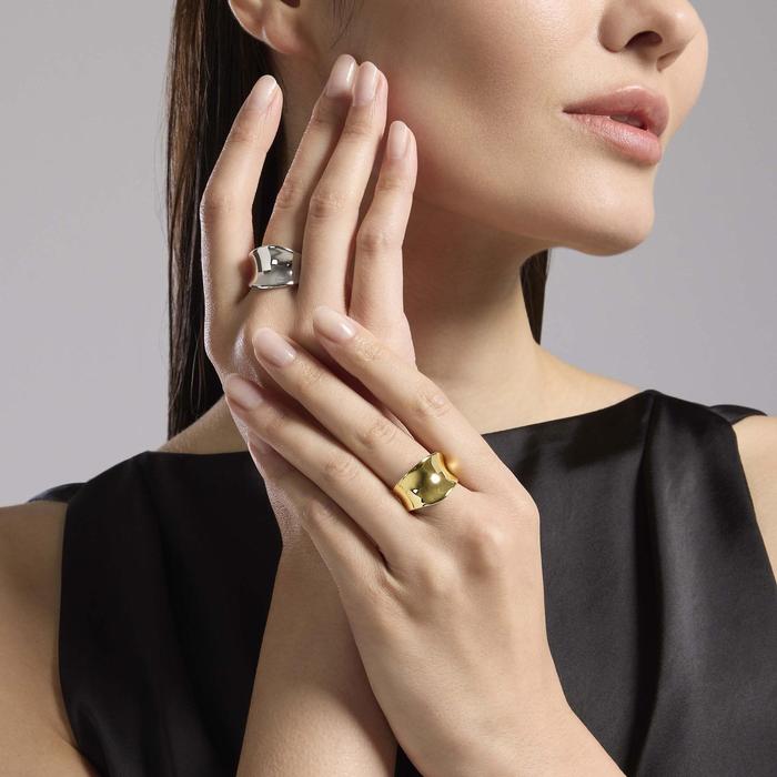 Anello a fascia in argento dorato Amazing