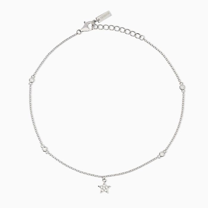 Cavigliera con zirconi e ciondolo stella Long Beach