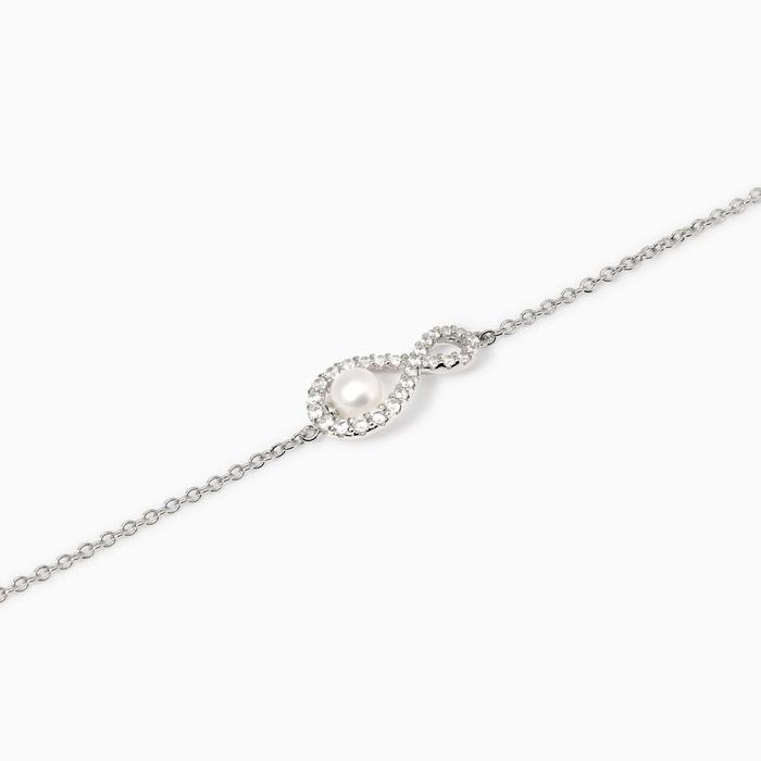 Bracelet with infinity symbol and cultured pearl Endless