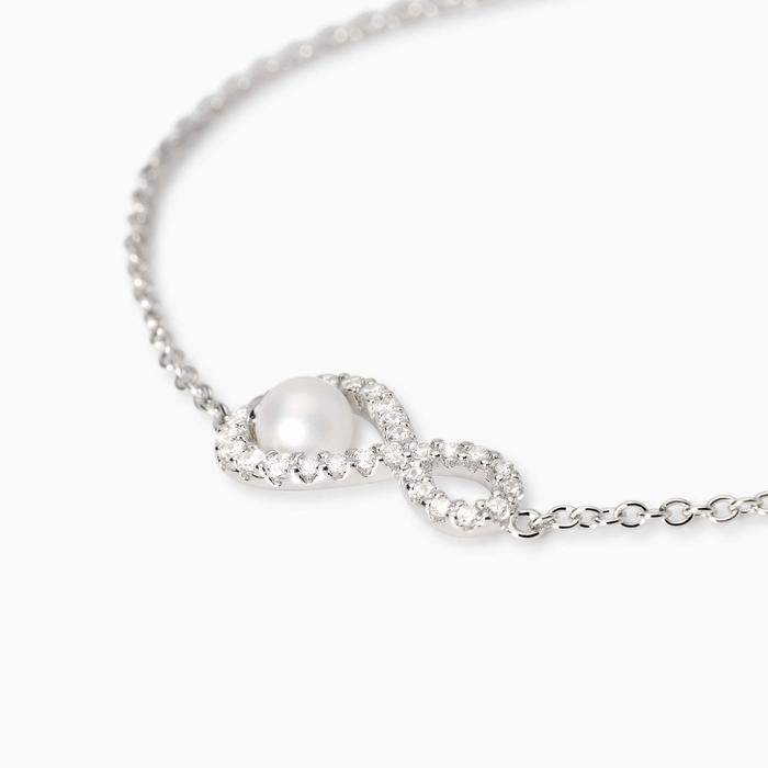 Bracelet with infinity symbol and cultured pearl Endless