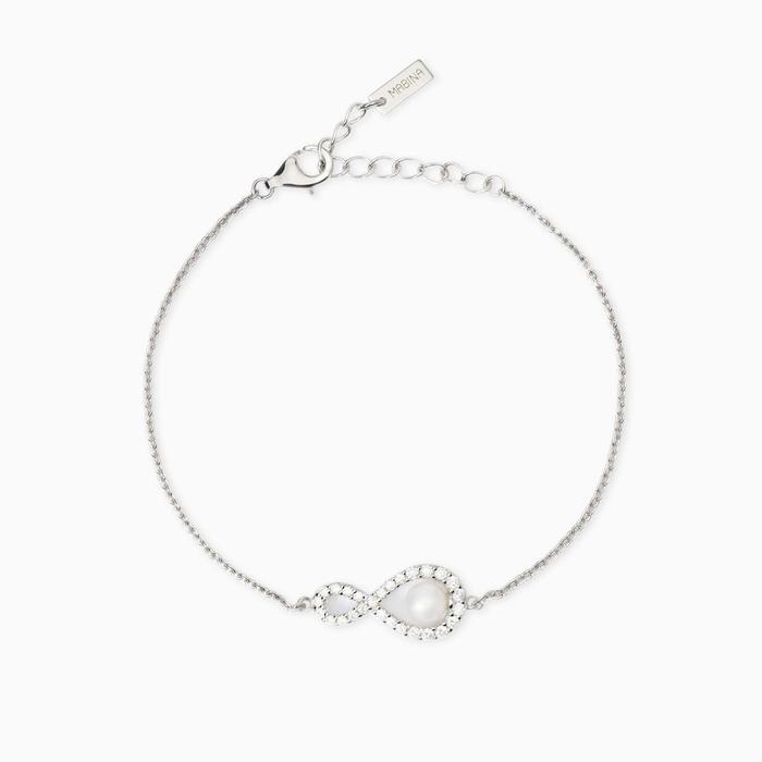 Bracelet with infinity symbol and cultured pearl Endless