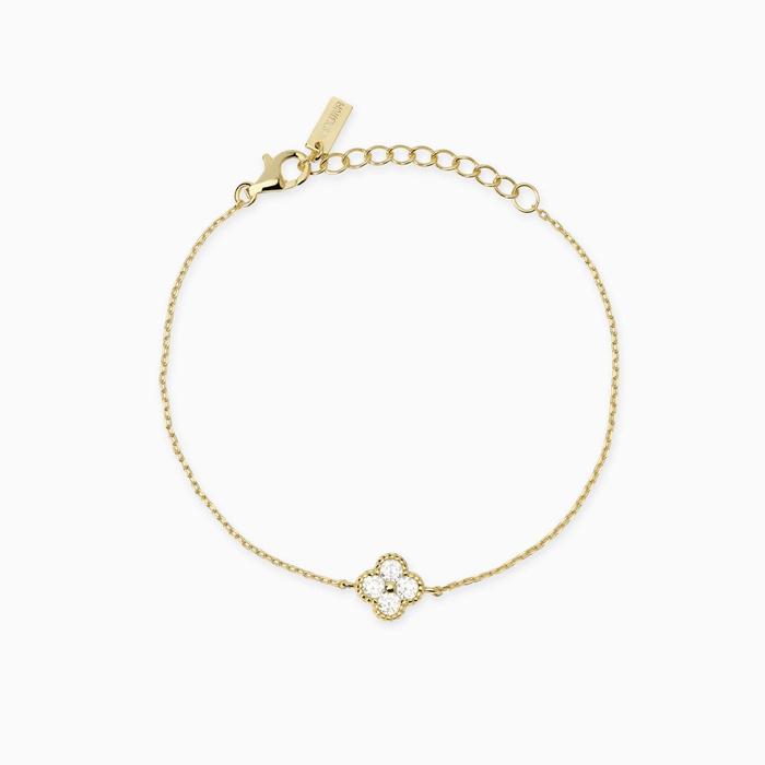 Jasmine Flower Gold Plated Silver Bracelet