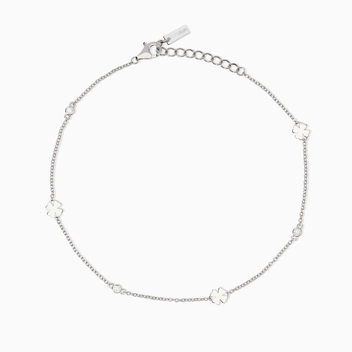 Cavigliera regolabile da donna con quadrifogli Long Beach
