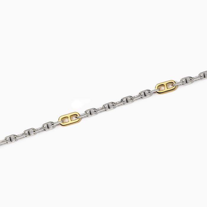 Bracciale da uomo con elementi placcati oro Skipper