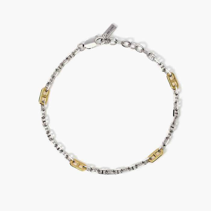 Bracciale da uomo con elementi placcati oro Skipper