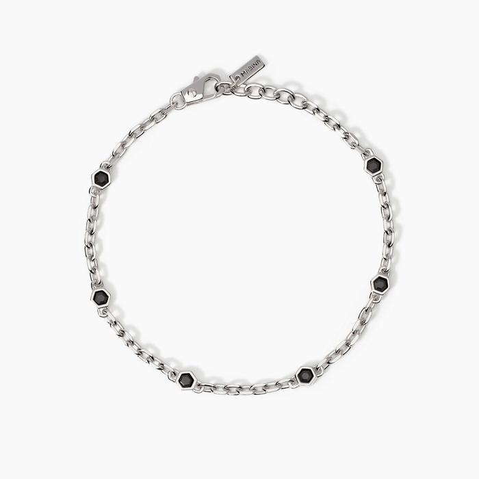 Bracciale da uomo con catena forzatina e zirconi City Square