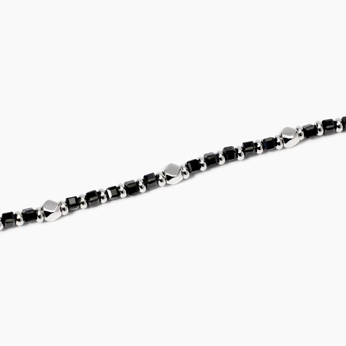 Bracciale da uomo in argento e agata nera California