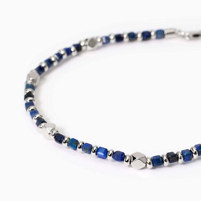 Bracelet homme en argent et sodalite bleu de Californie