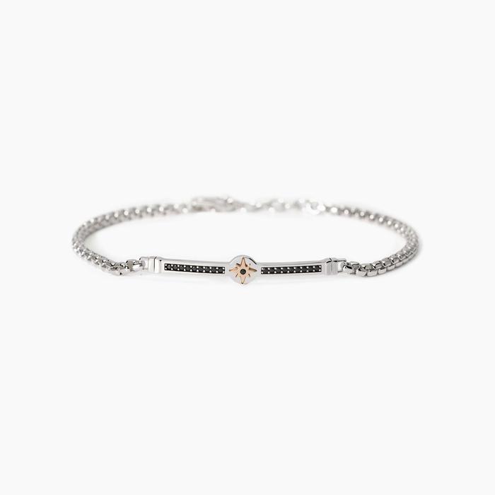 Bracciale con placca centrale rosa dei venti Cruise