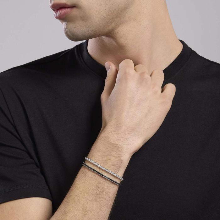 Tennis Club Men's Black Zirconia Tennis Bracelet