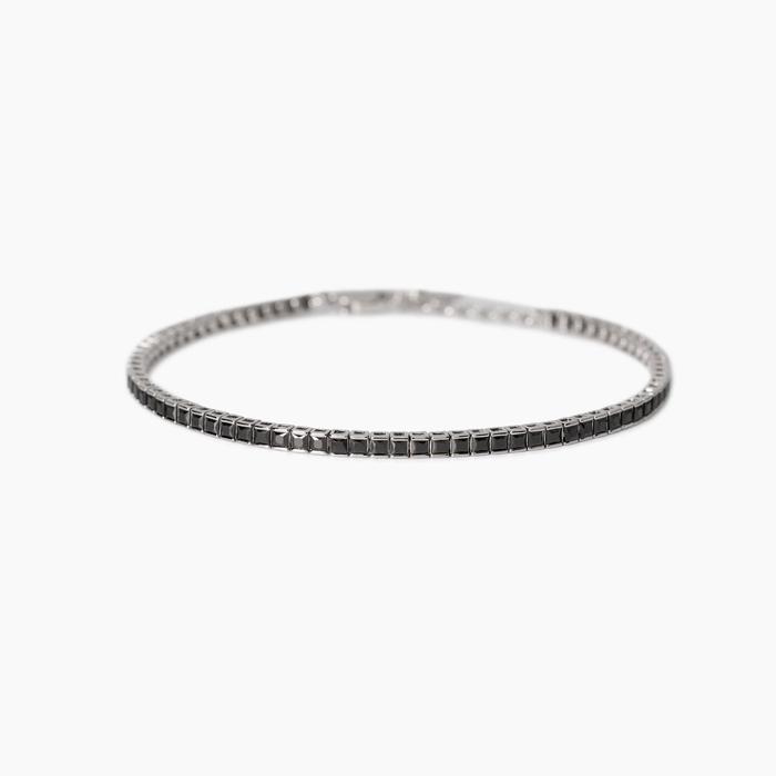 Bracciale tennis uomo con zirconi neri Tennis Club