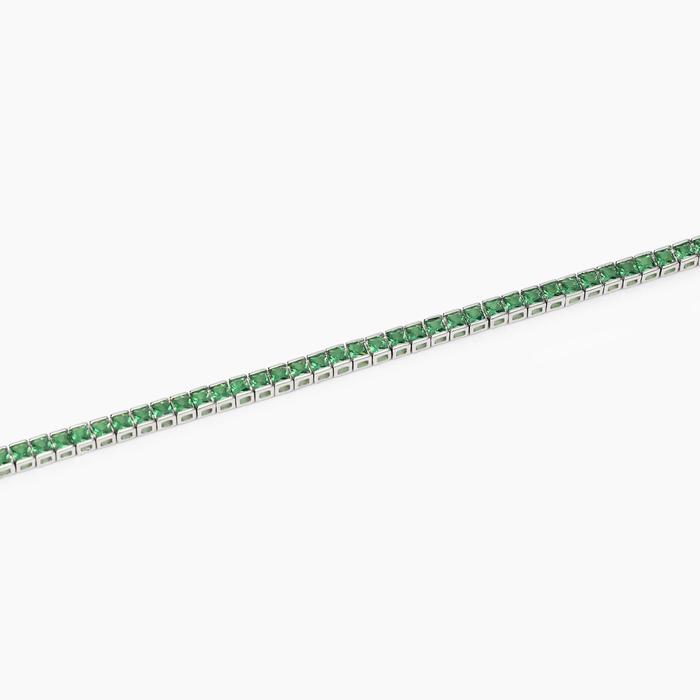 Bracciale tennis uomo con smeraldi sintetici| Mabina Gioielli Tennis Club